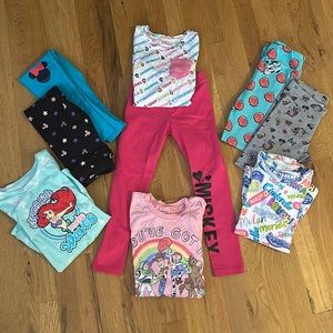 Disney Bundle—Girls Small 6-7 T’s and Small 6-7 Leggings